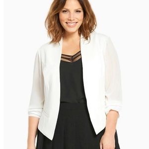 sheer white blazer